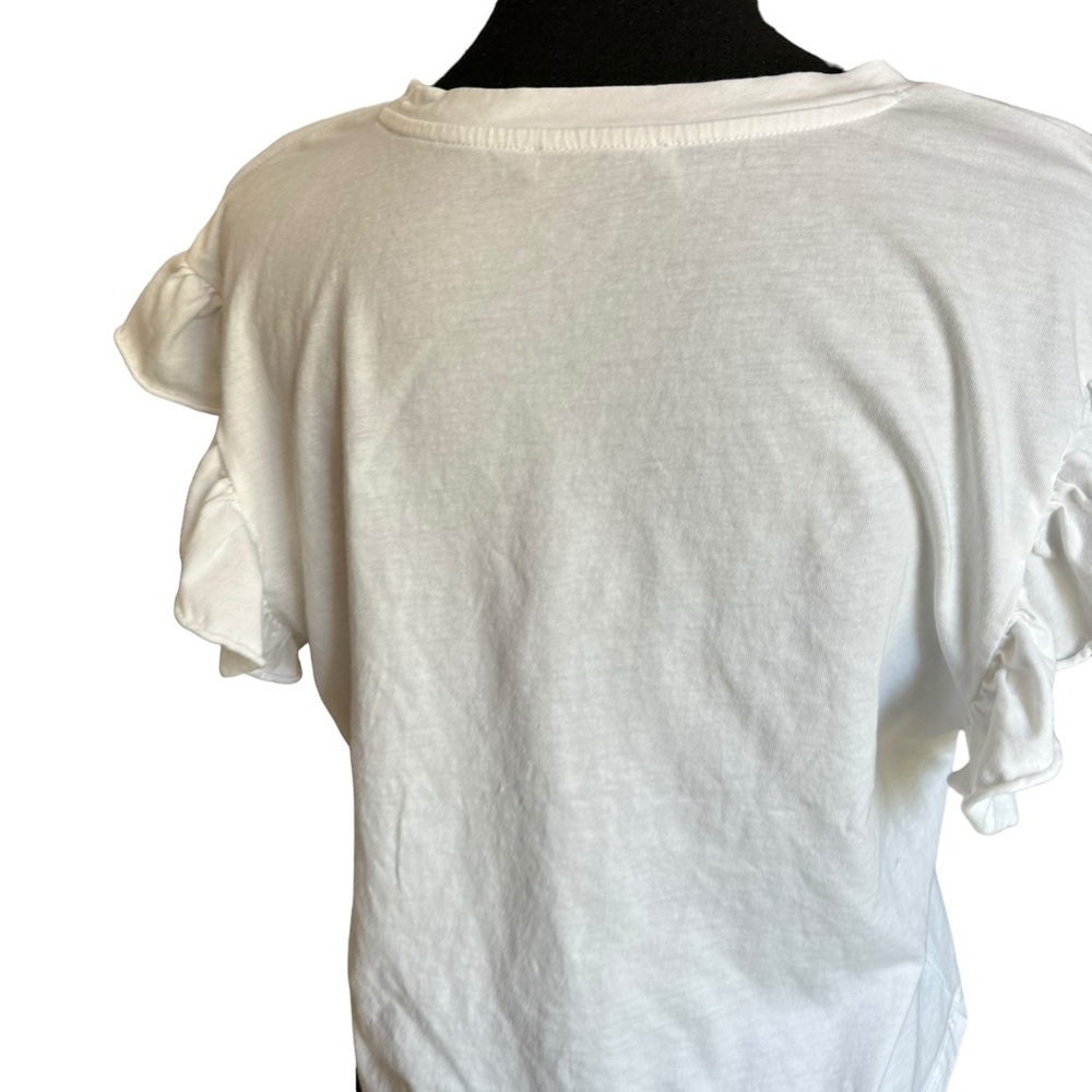 Zara Ruffle Sleeve Top Size Small - Picture 10 of 17